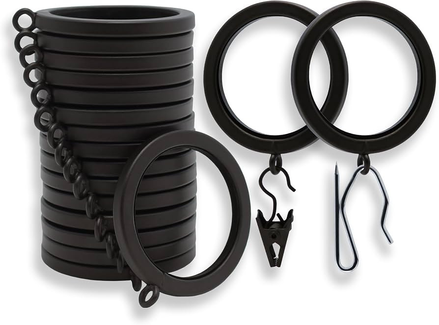 BlastHome\u00ae Luxury Curtain Rings \u2013 Premium Metal - Quiet, Smooth, Removable Nylon Insert... | Amazon (US)