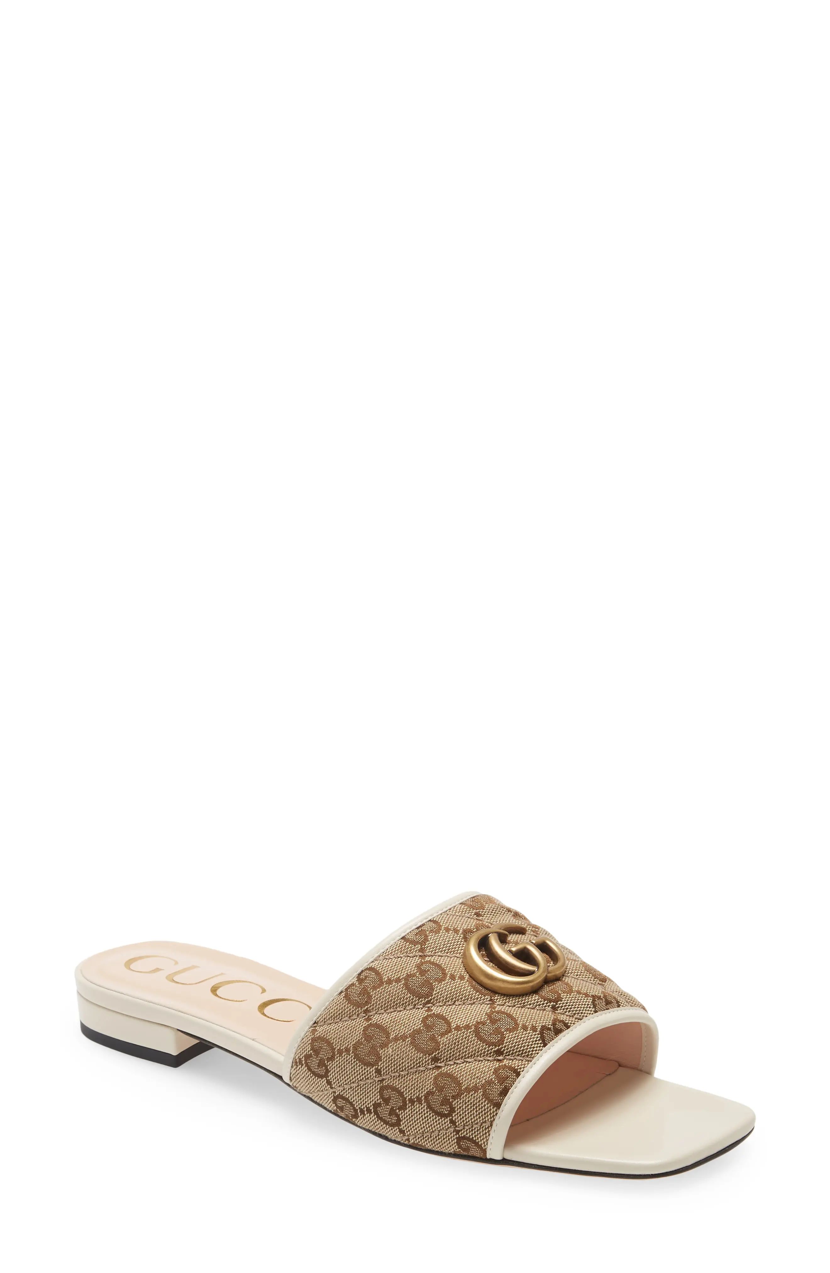 Gucci Jolie Slide Sandal in Beige-Ebony/My White at Nordstrom, Size 10Us | Nordstrom