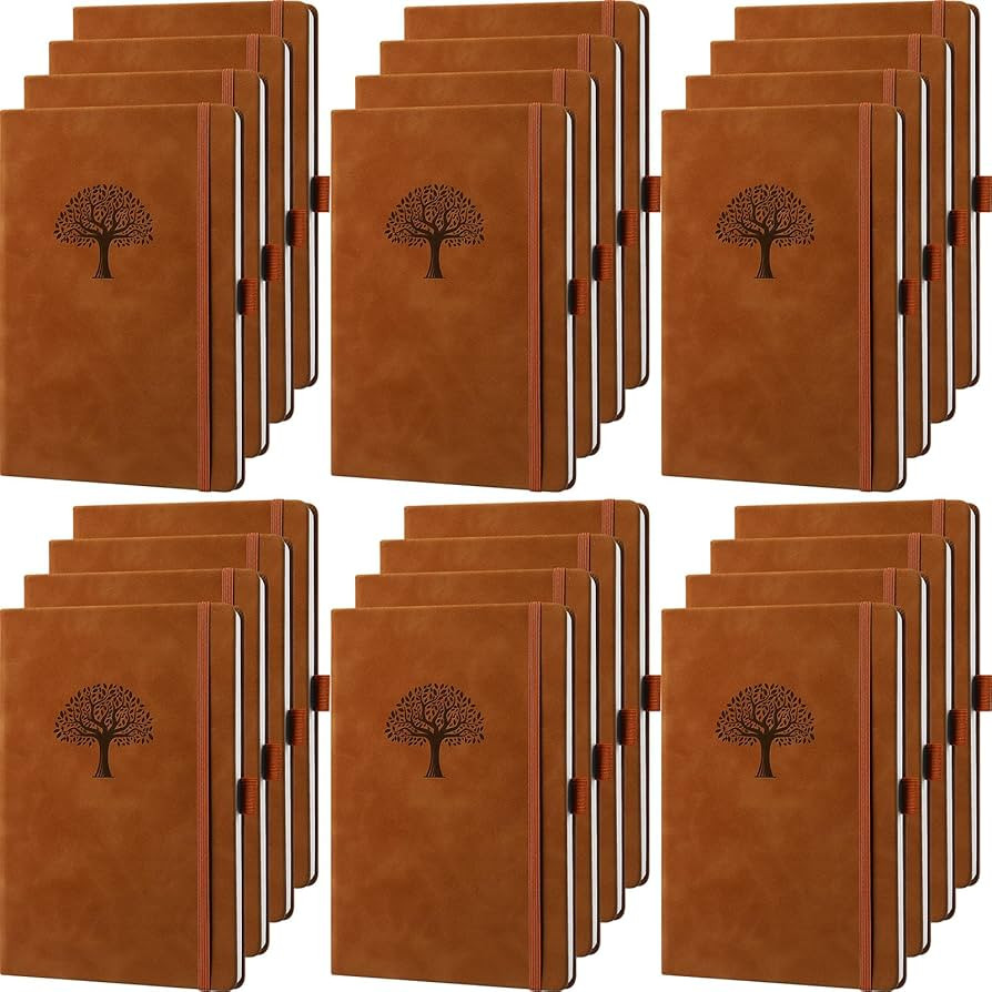 24 Pack Leather Notebook Journals Bulk 5.7" x 8.3" Harder Cover A5 Journals for Writing Men Women... | Amazon (US)
