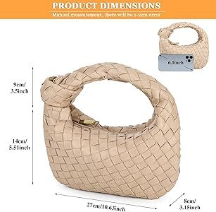 Selighting Knotted Woven Handbags for Women Faux Leather Hobo Shoulder Bag Handmade Designer Clut... | Amazon (US)