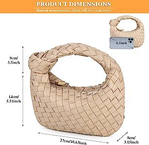 Selighting Knotted Woven Handbags for Women Faux Leather Hobo Shoulder Bag Handmade Designer Clut... | Amazon (US)