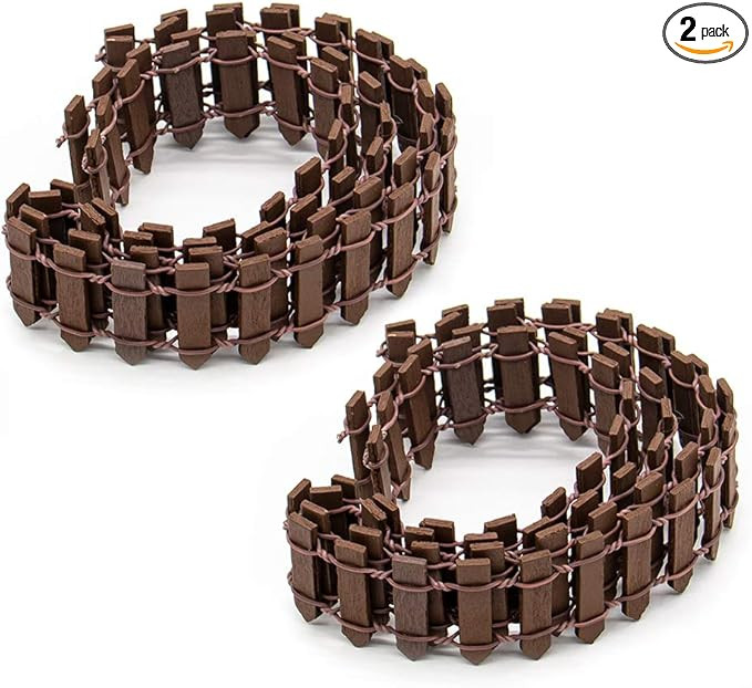AUEAR, 2 Pack 35 Inch Long Mini Fairy Garden Fence Wood Ornament Wooden Decorative Picket Fence f... | Amazon (US)