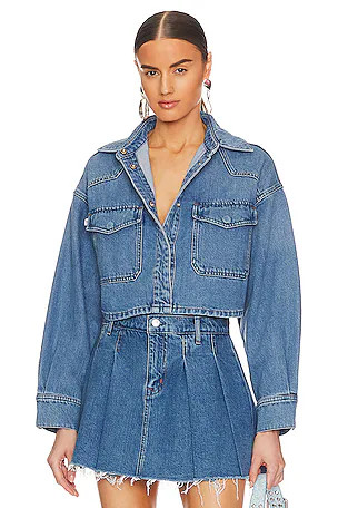 Micah Cropped Denim Shacket in California
            
                Lovers and Friends
       ... | Revolve Clothing (Global)