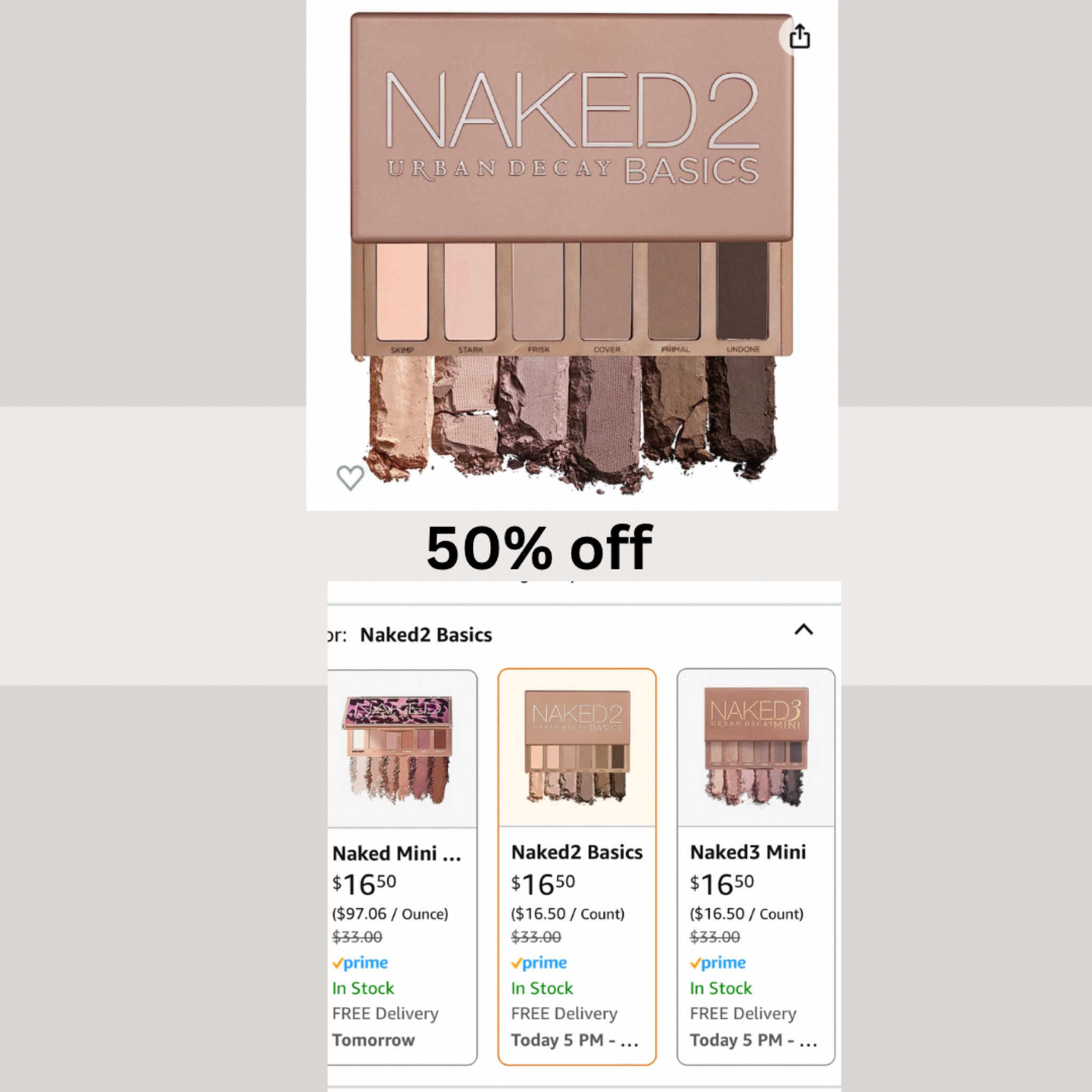 Naked mini palette
50% off multiple palette selections 
Amazon find 

#LTKsalealert #LTKHoliday #LTKCyberWeek