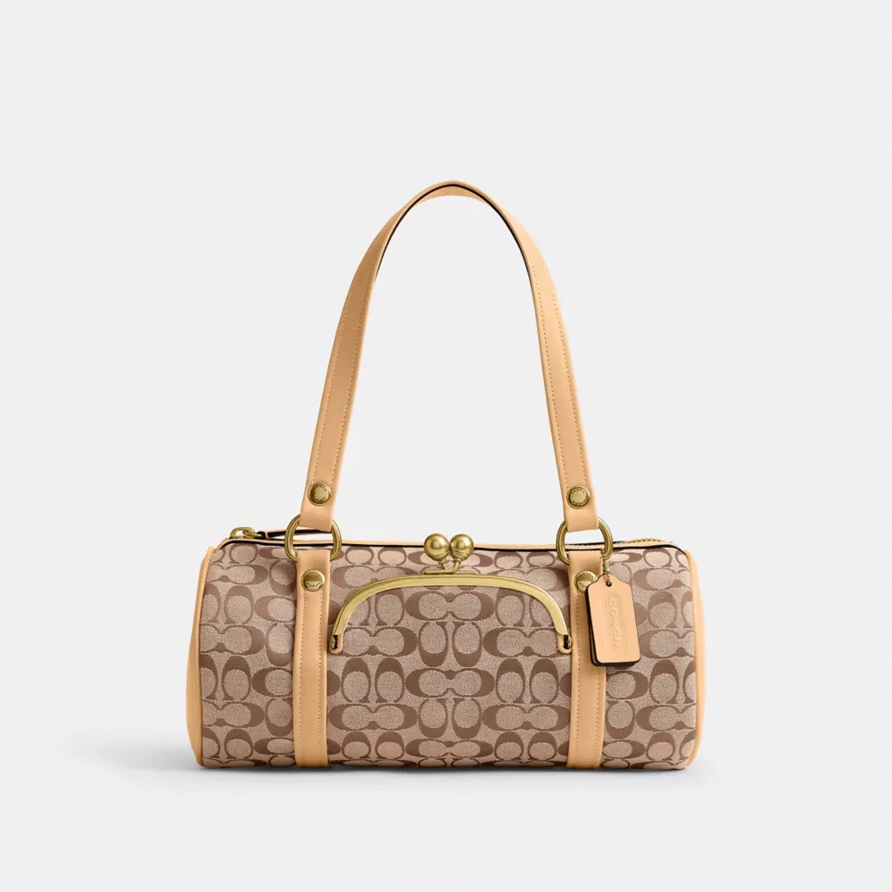 Kisslock Barrel Bag In Signature Jacquard | Coach (US)