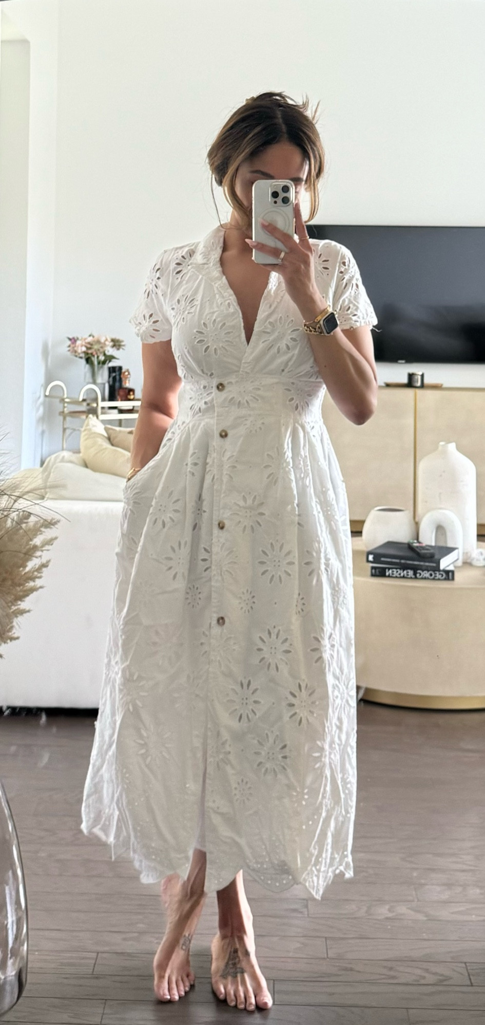 White dresses are perfect for summer. Cool and cute for office workdays. I’m wearing a size S

#LTKMidsize #LTKWorkwear #LTKSummerSales