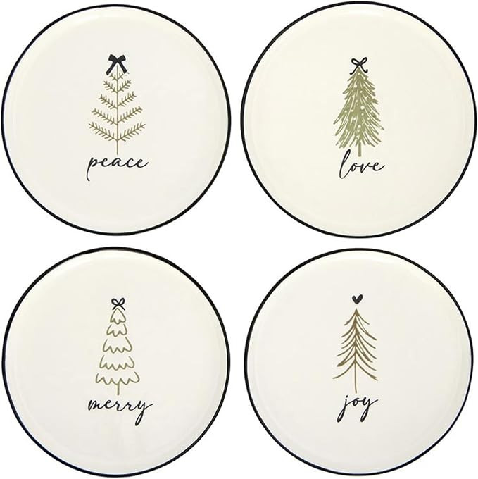 Santa Barbara Design Studio 4-Piece Christmas Appetizer Plate Set Small Ceramic Plates, 5.25", Me... | Amazon (US)
