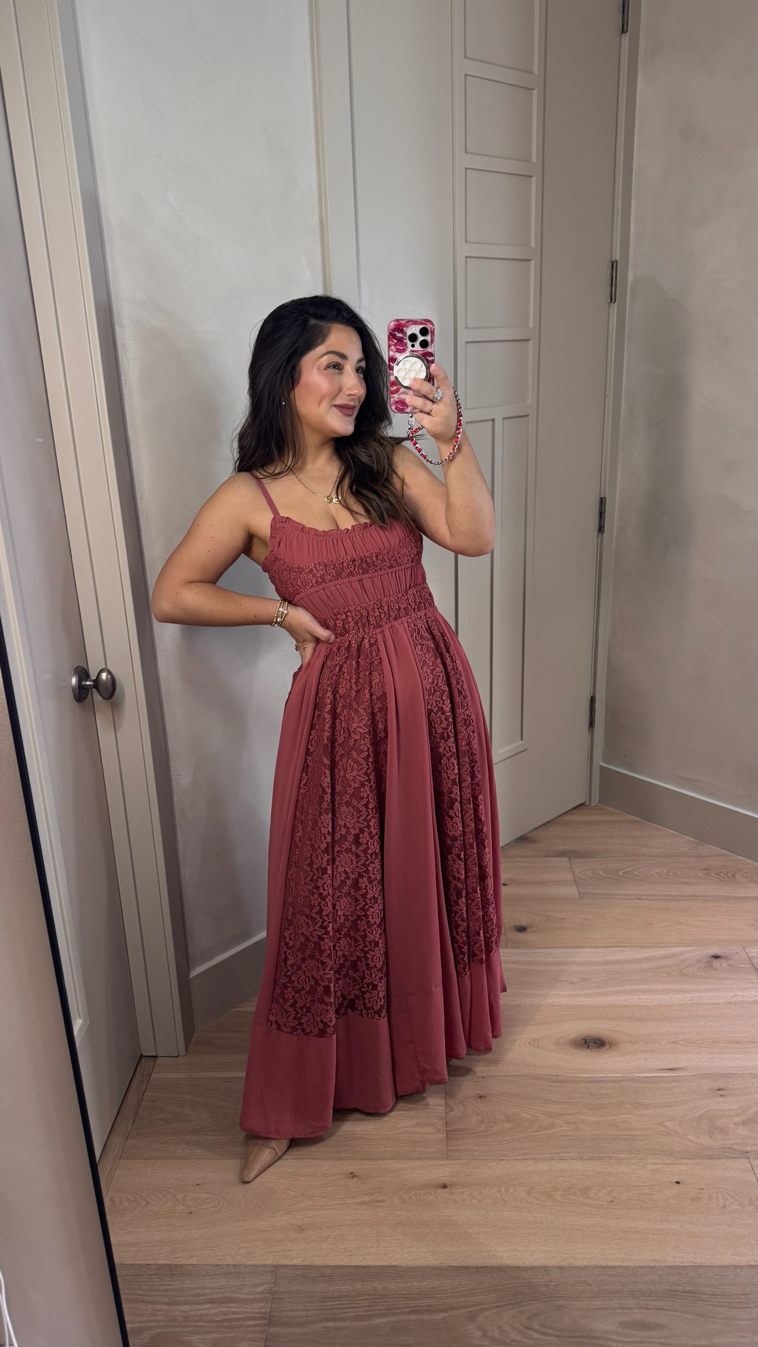 The most gorgeous dress for your next event!! 
Size small color rose 

5'0" 140lbs
Petite friendly, bump friendly

#LTKSeasonal #LTKPetite #LTKWedding