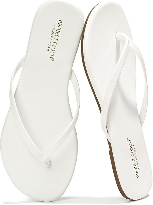 Leather Womens Sandals & Flip flops for Women - Non-Slip Sandals Women Summer Slippers Beach Esse... | Amazon (US)