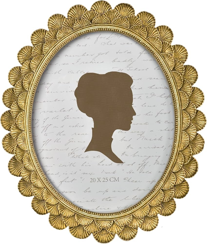 AELS 8x10 Inch Vintage Scalloped Picture Frame, Elegant Antique Oval Photo Frames with Glass Fron... | Amazon (US)