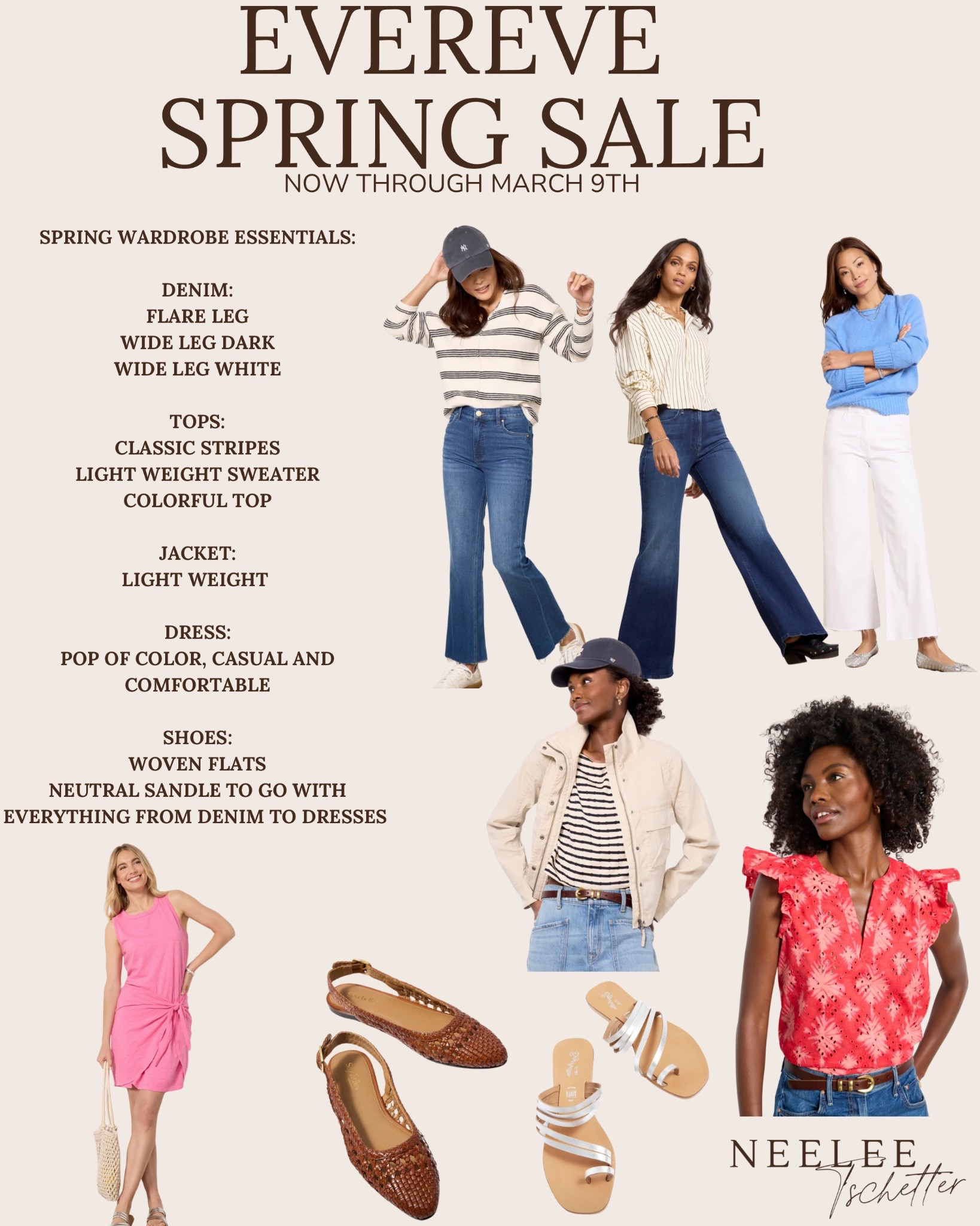 Evereve’s Spring Sale is happening now through March 9th, with most items marked down. Some must-have essentials to consider picking up include denim, striped tops, lightweight sweaters, a spring jacket, a fresh casual dress, a cute top with a flutter detail and a pop of color, and of course, shoes! Woven flats are trending, as well as new sandals that pair perfectly with jeans, skirts, and dresses. Here are my top picks!
@evereve

#LTKTravel #LTKSpringSale #LTKSeasonal