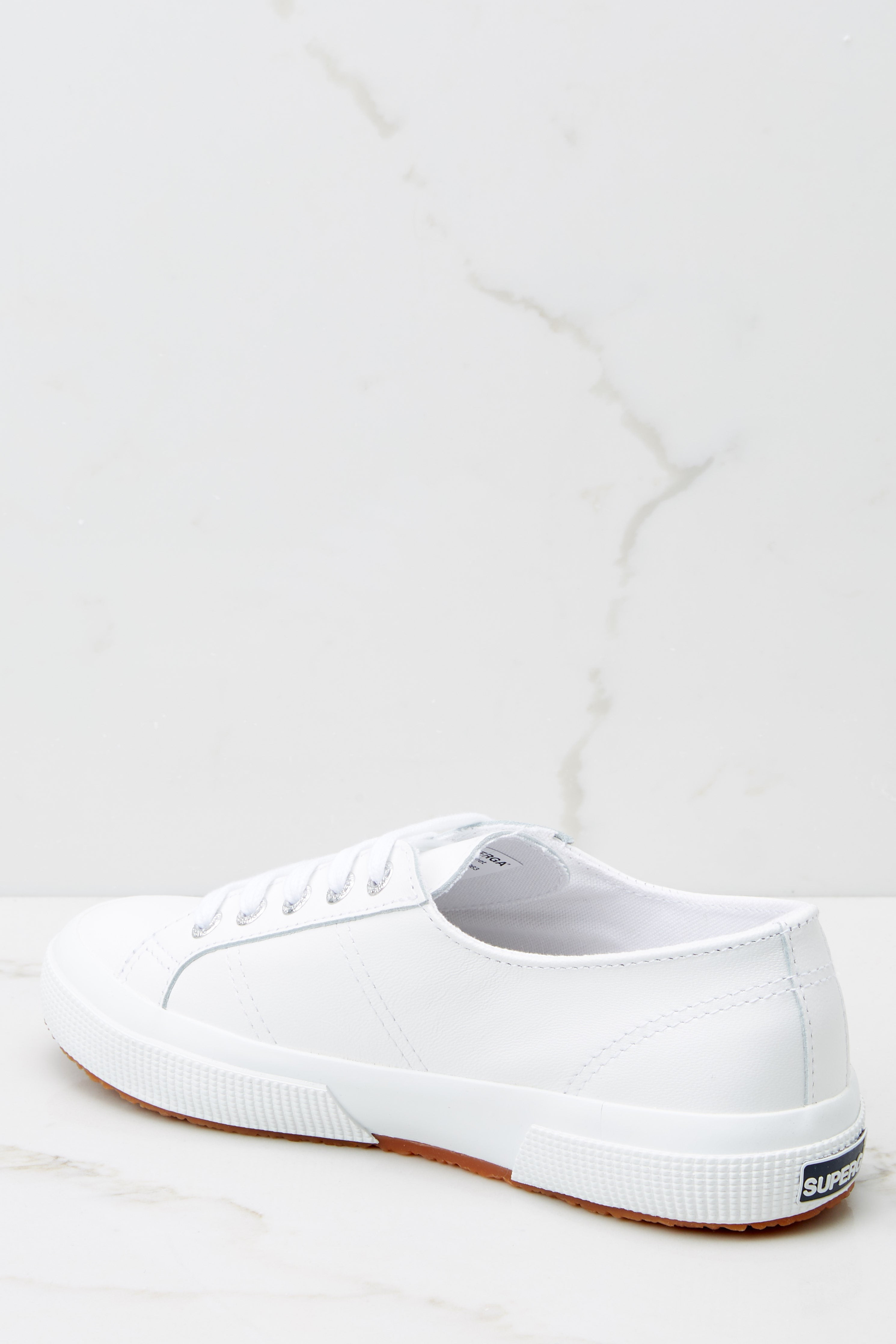 2750 Nappa White Leather Sneakers | Red Dress 