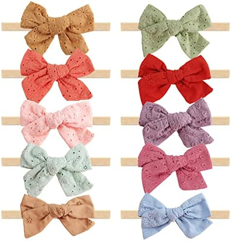 Subesty Baby Girls Elastic Headband Soft Flower Hair Band For Toddler Infant Newborn Set Of 10… | Amazon (US)