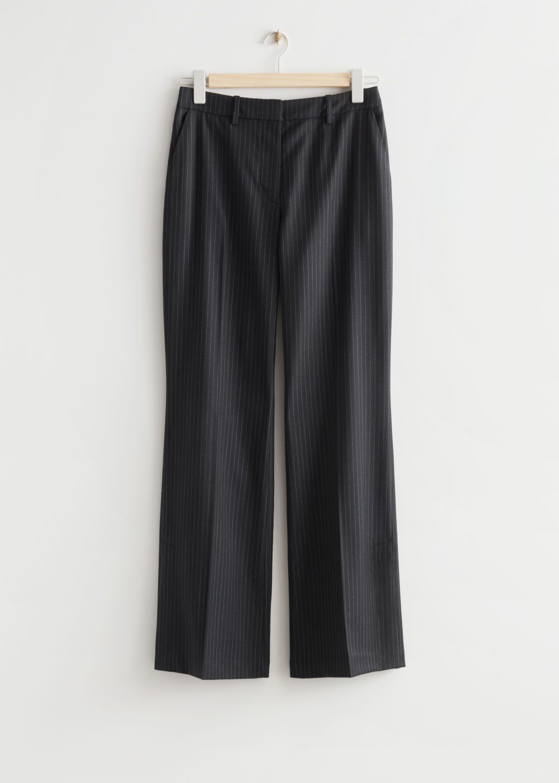 Flared High Waist Pants - Black Pinstripe - Trousers - & Other Stories US | & Other Stories US