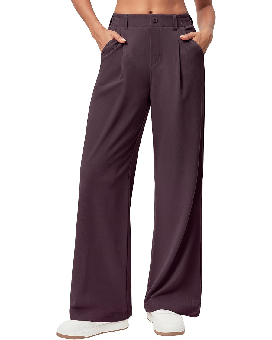 Ewedoos Wide Leg Pants Woman Stretchy Work Dress Pants Women Pull on Business Casual Slacks Trous... | Amazon (US)