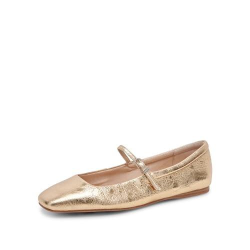 Dolce Vita Women's Reyes Ballet Flat, Gold Distressed Leather, 6.5 | Amazon (US)