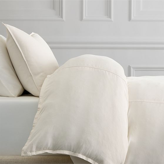 Brushed Tencel Twill Duvet, Full/Queen, Birch | West Elm (US)
