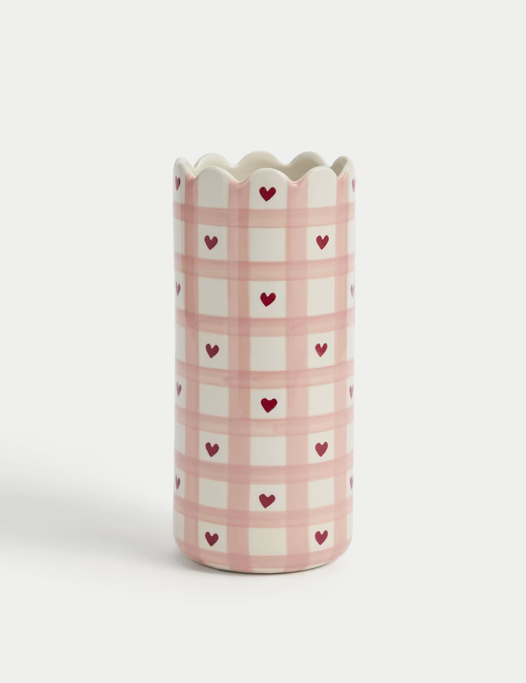 Chequerboard Heart Ceramic Cylinder Vase | Marks & Spencer (UK)