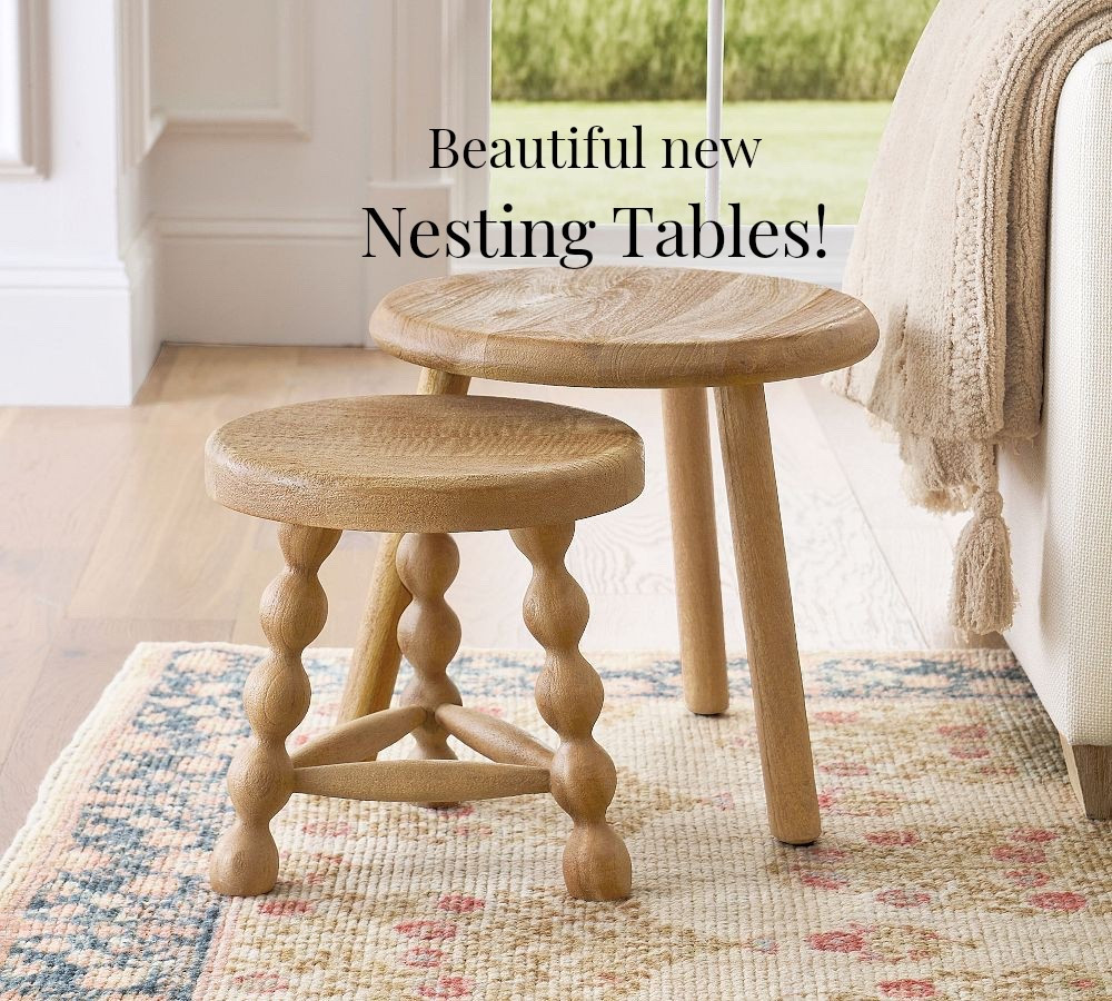 Beautiful details nesting tables for spring! Shop more accessories, throw blankets, area rugs, sofas to style with from Pottery Barn. 

#LTKdayinmylife #LTKHome