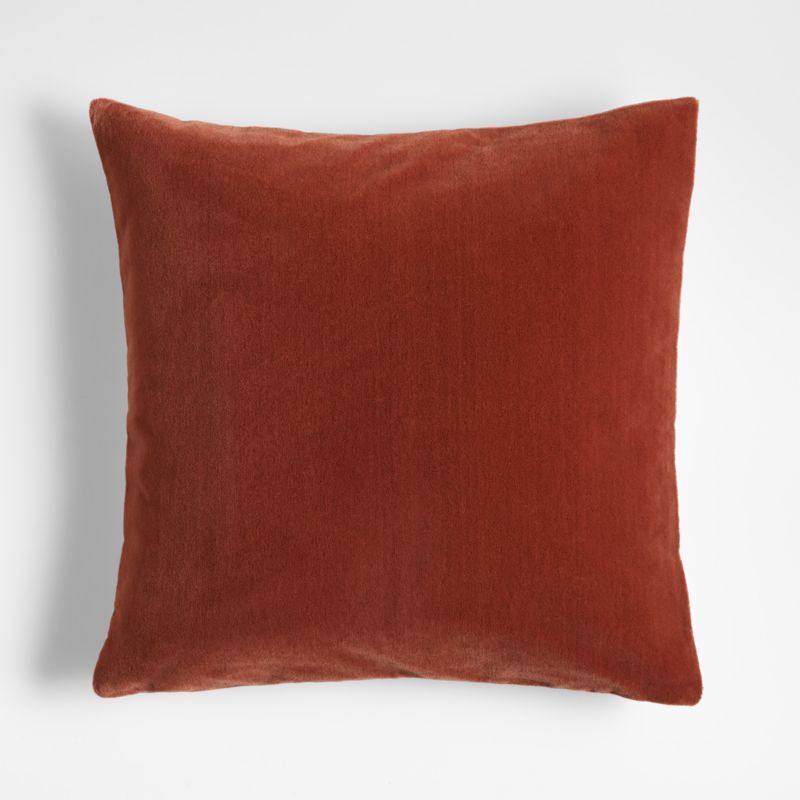 Terracotta 20"x20" Square Reversible Faux Mohair Linen Decorative Throw Pillow Cover | Crate & Ba... | Crate & Barrel