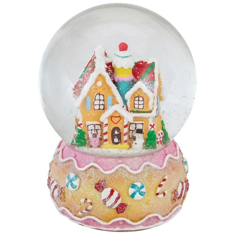 6.5" Musical Gingerbread House Christmas Snow Globe | Walmart (US)