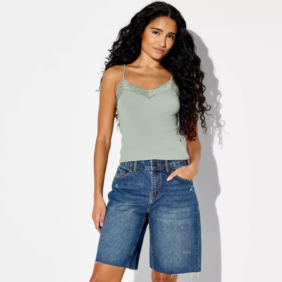Women's Mid-Rise Denim Jorts - Wild Fable™ Medium Wash 4 | Target