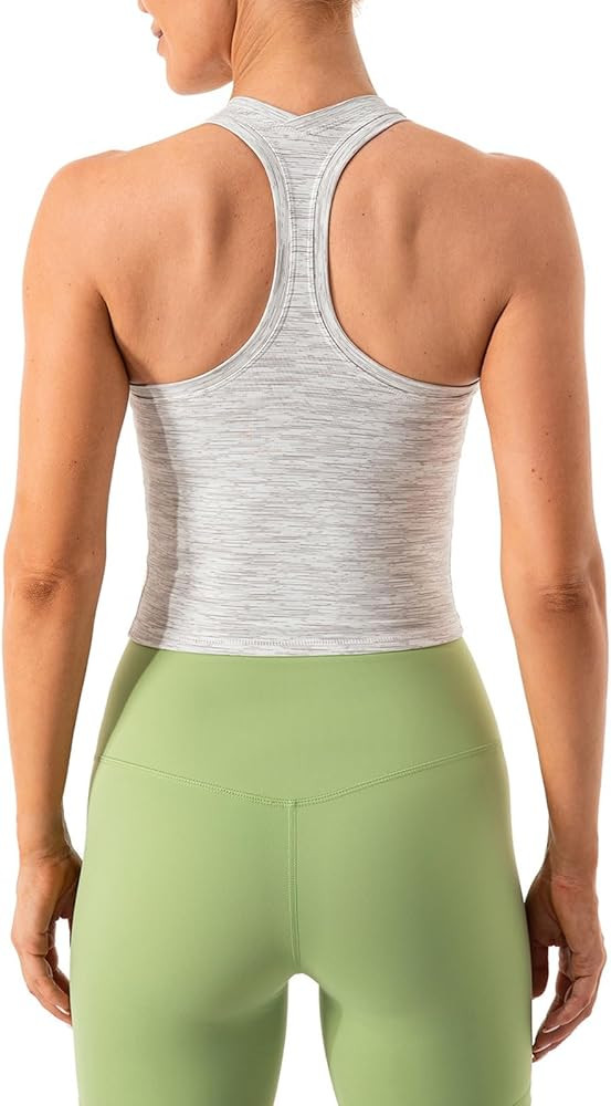 Amazon.com: Lavento Women's Racerback Workout Tank Top Cropped Length - Sports Yoga Tops Active S... | Amazon (US)