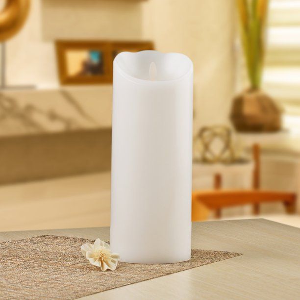 Better Homes & Gardens Flameless LED Motion Flame Pillar Candle, 4x10", White | Walmart (US)