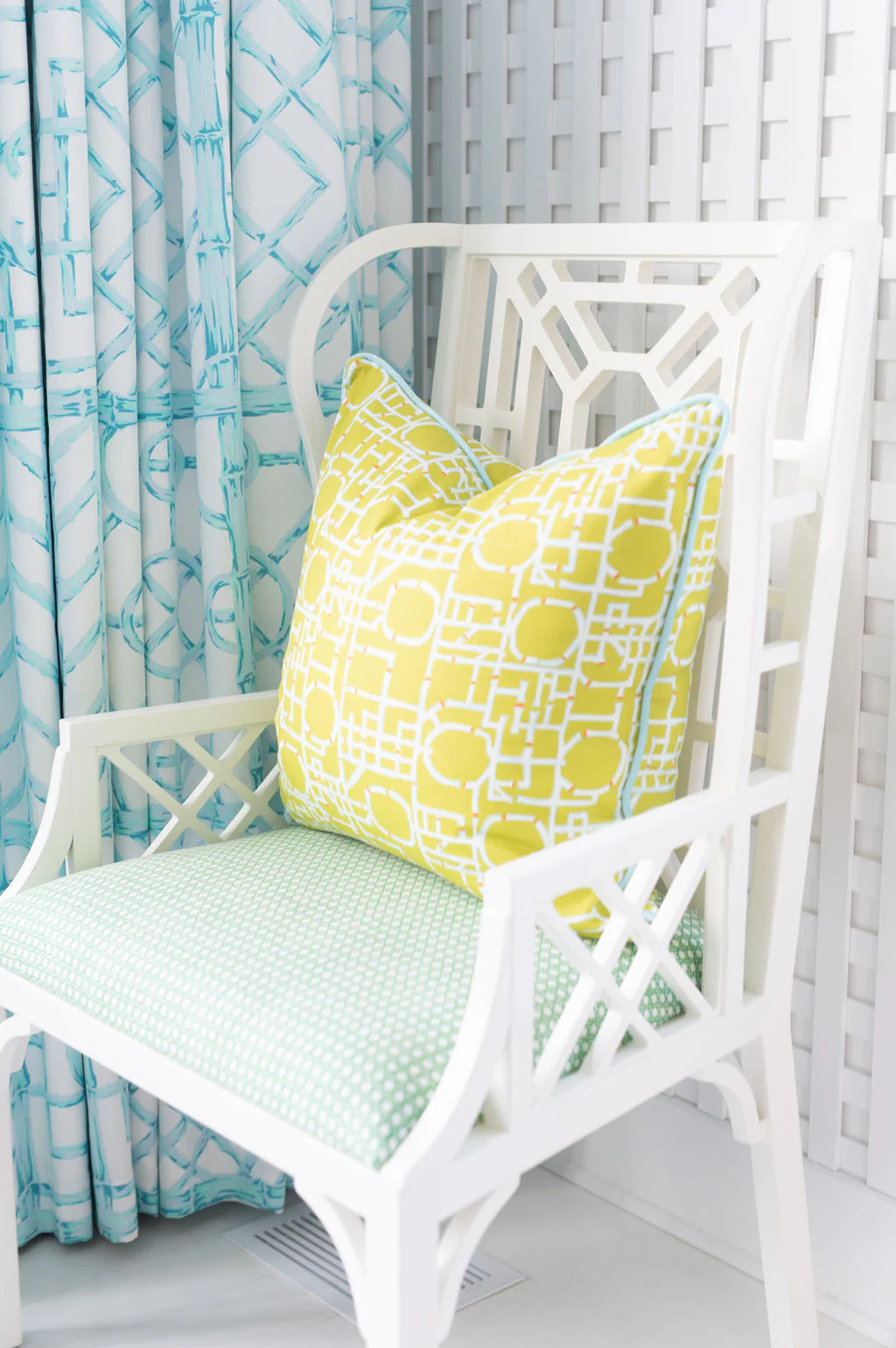 Chippendale South\u00a9 22 inch Square Pillow in Chartreuse | House Of MBR