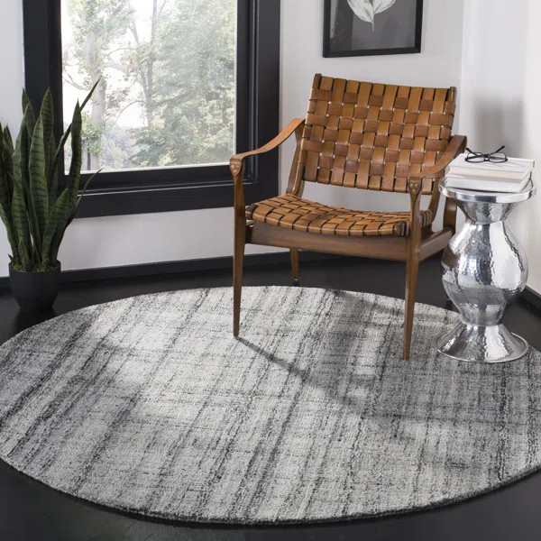 Gudinas Abstract Handmade Tufted Area Rug in Grey / Black | Wayfair North America