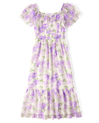 Womens Mommy And Me Floral Tiered Dress - white | The Children's Place