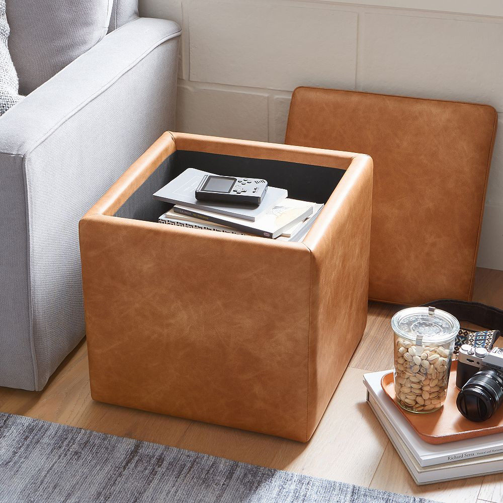 Simple Square Storage Ottoman | Pottery Barn Teen