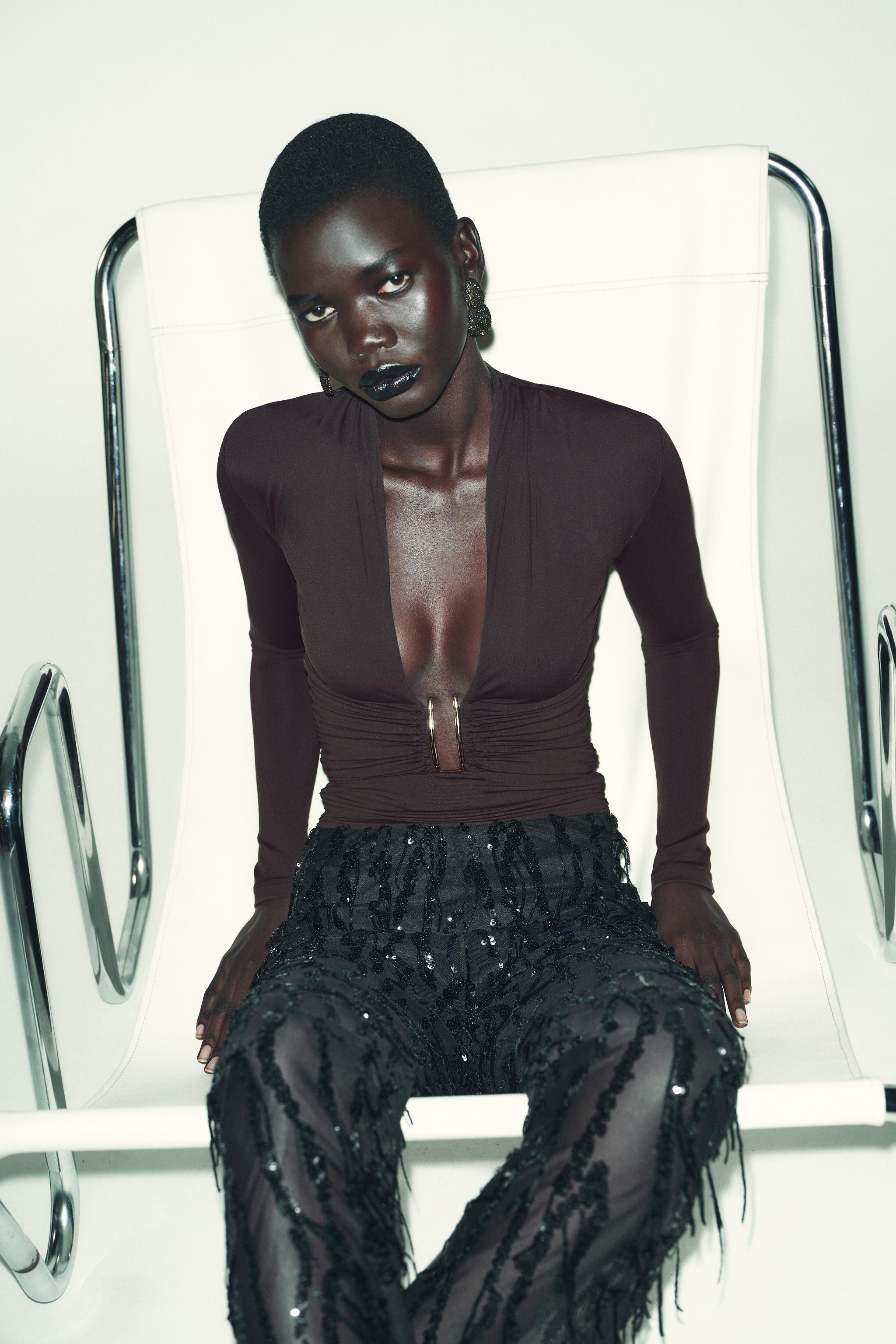 DRAPED POLYAMIDE BODYSUIT | Zara Canada