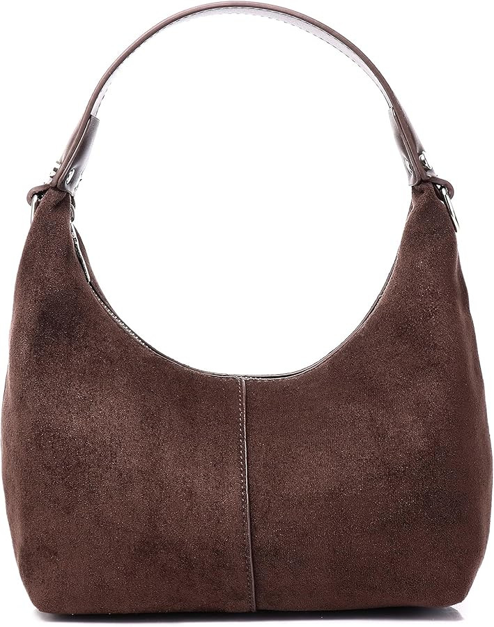 Suede Shoulder Bag for Women, Suede Purse Handbag Crossbody Bag Crescent Hobo Bag | Amazon (US)