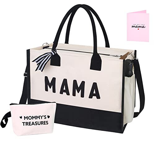 Extrogif MAMA Tote Bag Mothers Day Gifts for New Mom, Pregnant Women, Hospital Bag Essentials for Labor and Delivery with Zipper, Pregnancy Gifts for Expecting First Time Mom | Amazon (US)