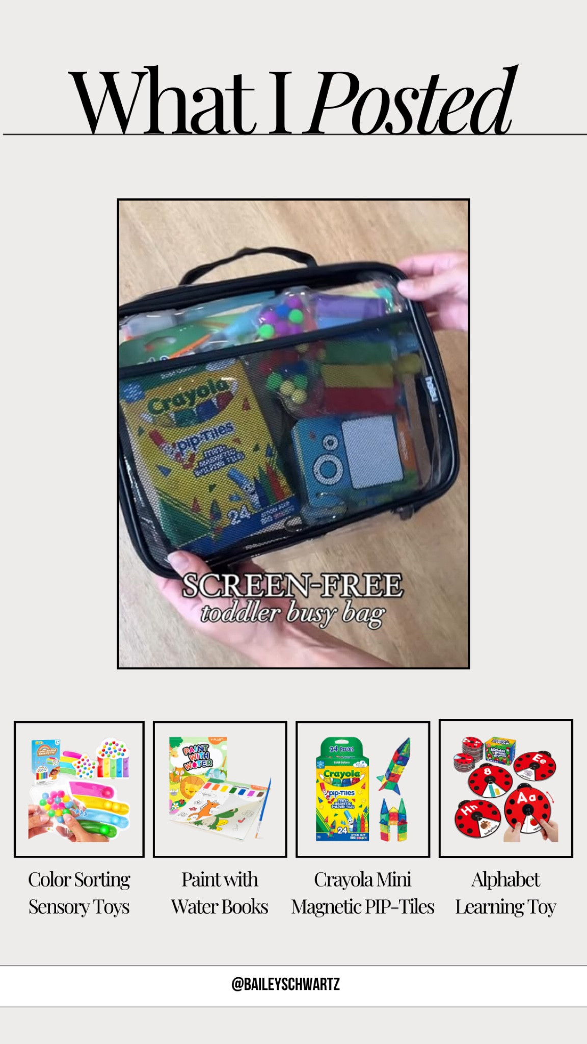 what I posted (screen free for travel)

#LTKTravel #LTKKids #LTKFindsUnder50