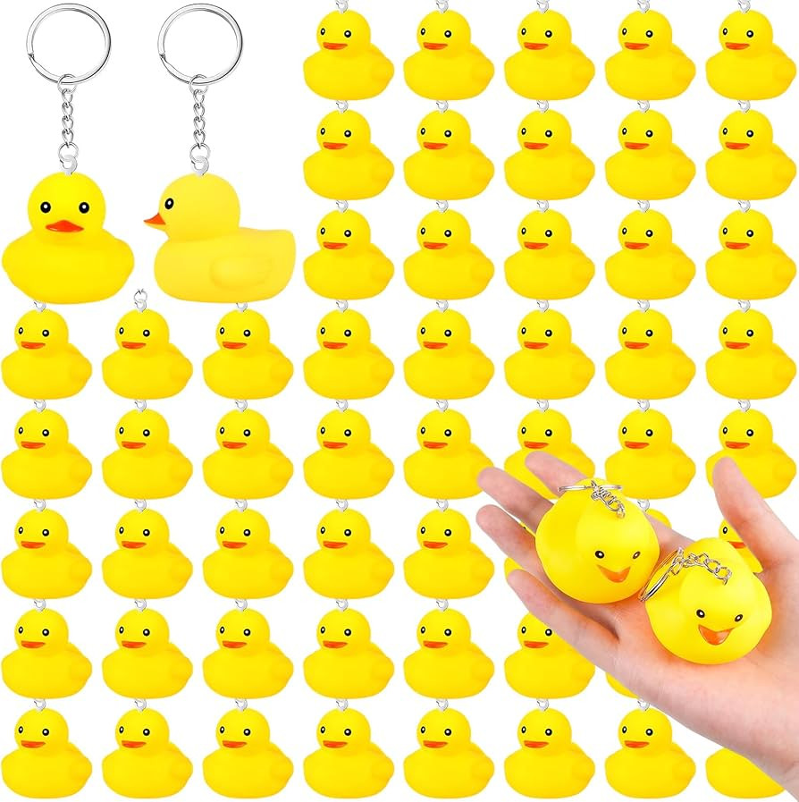 Deekin 48 Pcs Rubber Duck Keychain 2.17 Inch Tiny Ducks Key Chain Ornaments Duck Gifts for Christ... | Amazon (US)