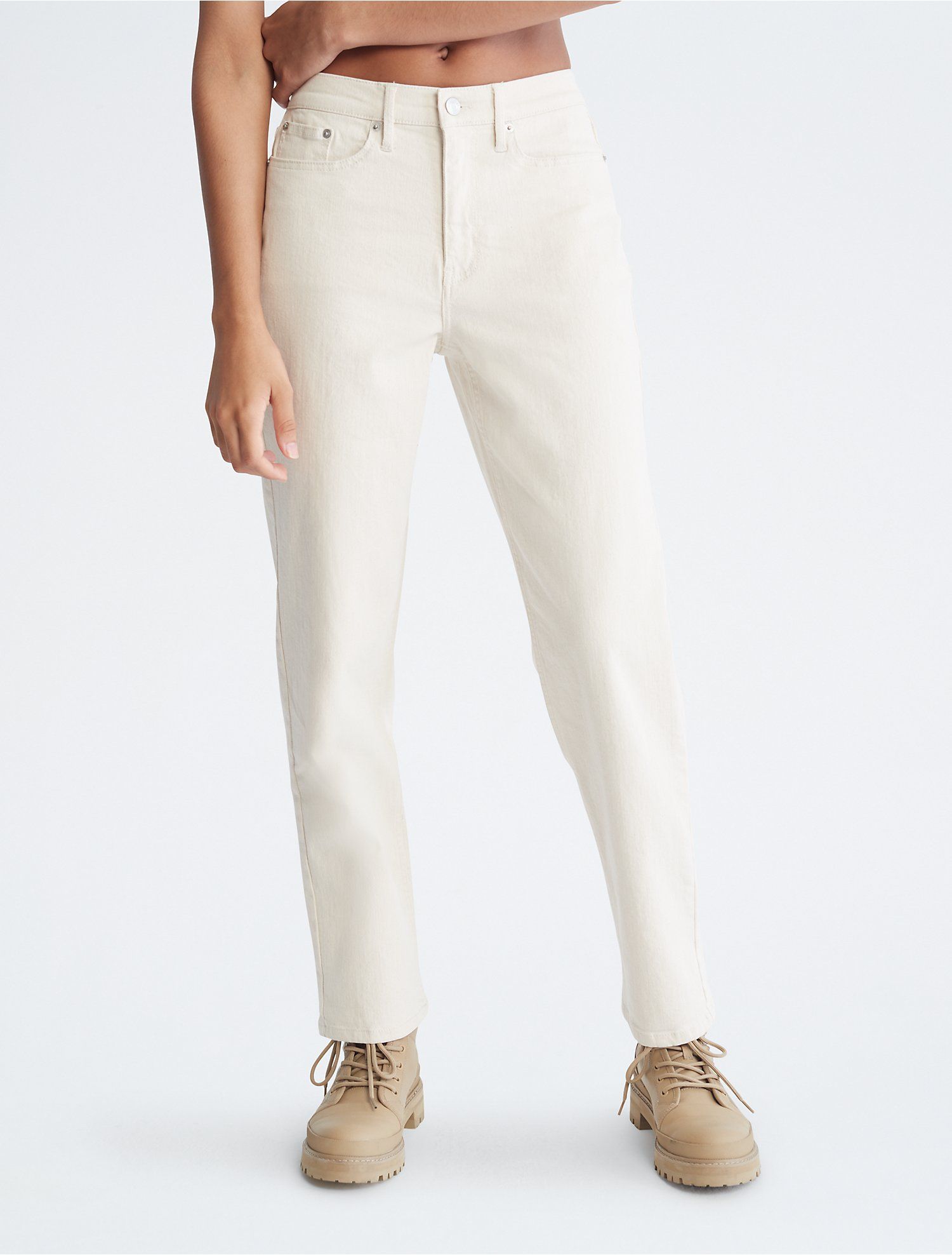 High Rise Straight Leg Jeans | Calvin Klein | Calvin Klein (US)