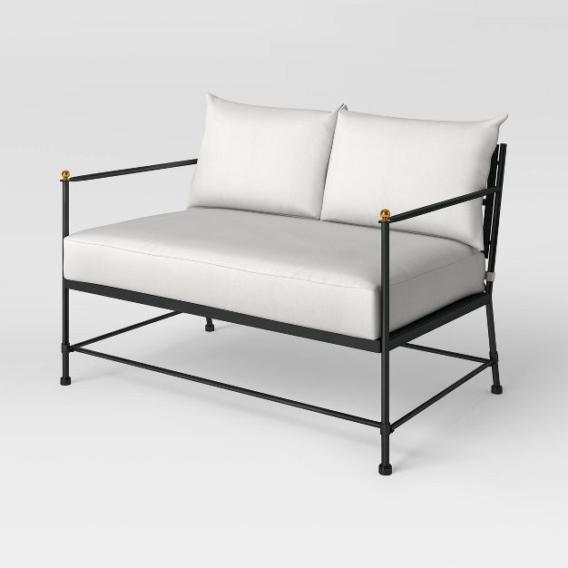 Midway Metal Patio Loveseat - Black - Threshold&#8482; designed with Studio McGee | Target