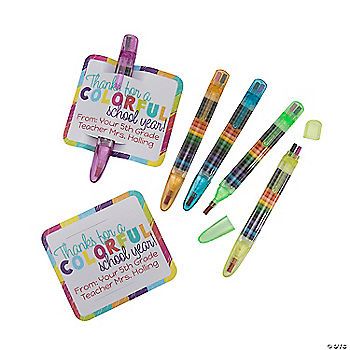 Stacking Crayon End of Year Handouts with Personalized Card for 24 | Oriental Trading Company