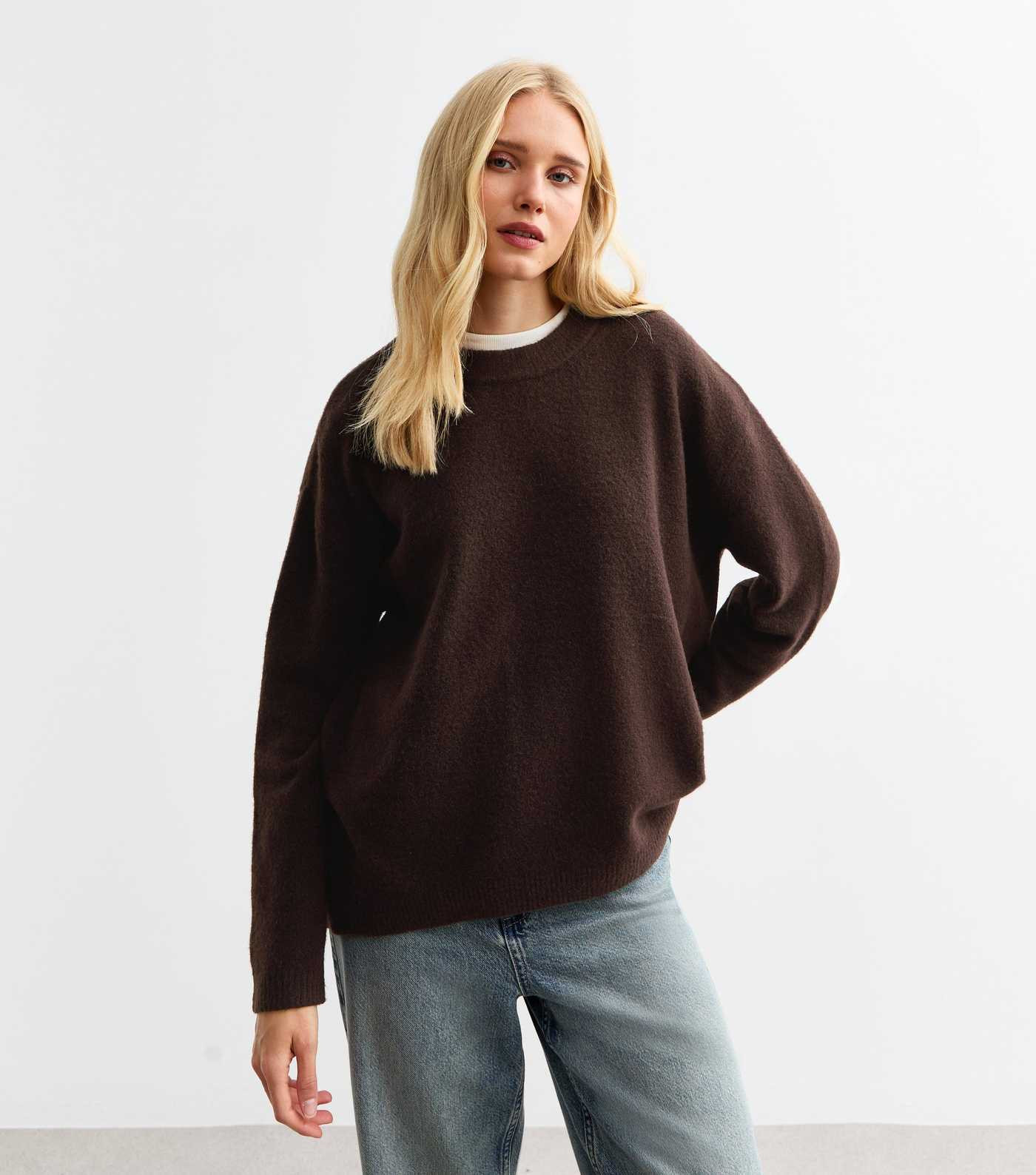 Brown Oversized Knitted Jumper | New Look | New Look (UK)