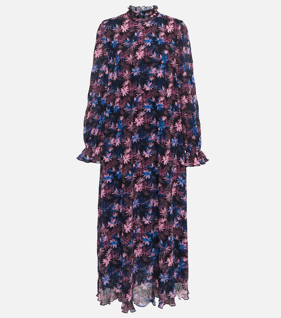 Floral plissé midi dress | Mytheresa (UK)