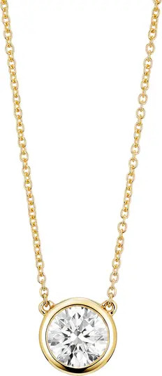 1-Carat Bezel Lab-Grown Diamond Solitaire Pendant Necklace | Nordstrom