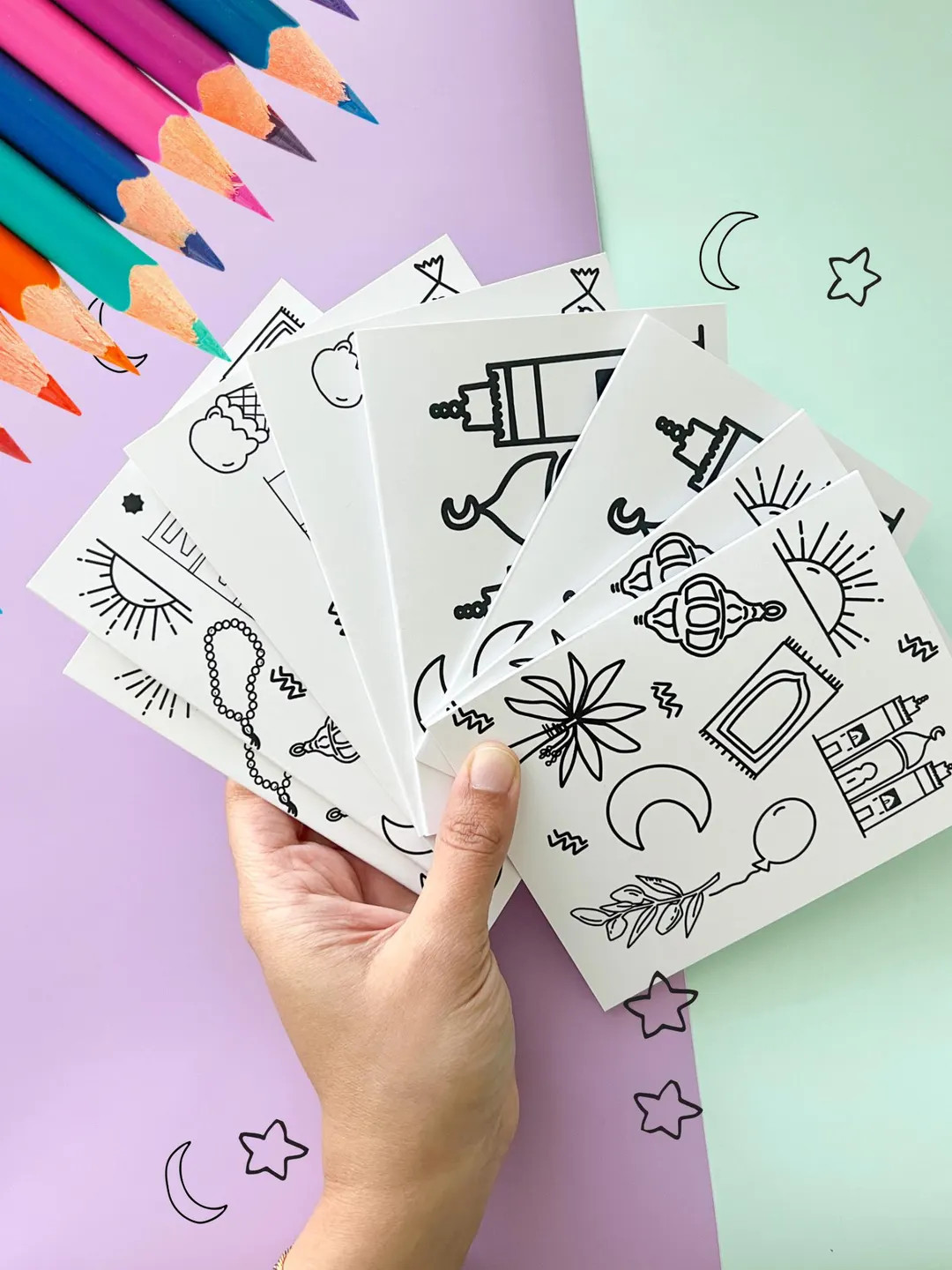 Set of 8 - Ramadan and Eid Coloring Cards for Kids | Childrens Islamic Activity | Ramadan Decor |... | Etsy (US)