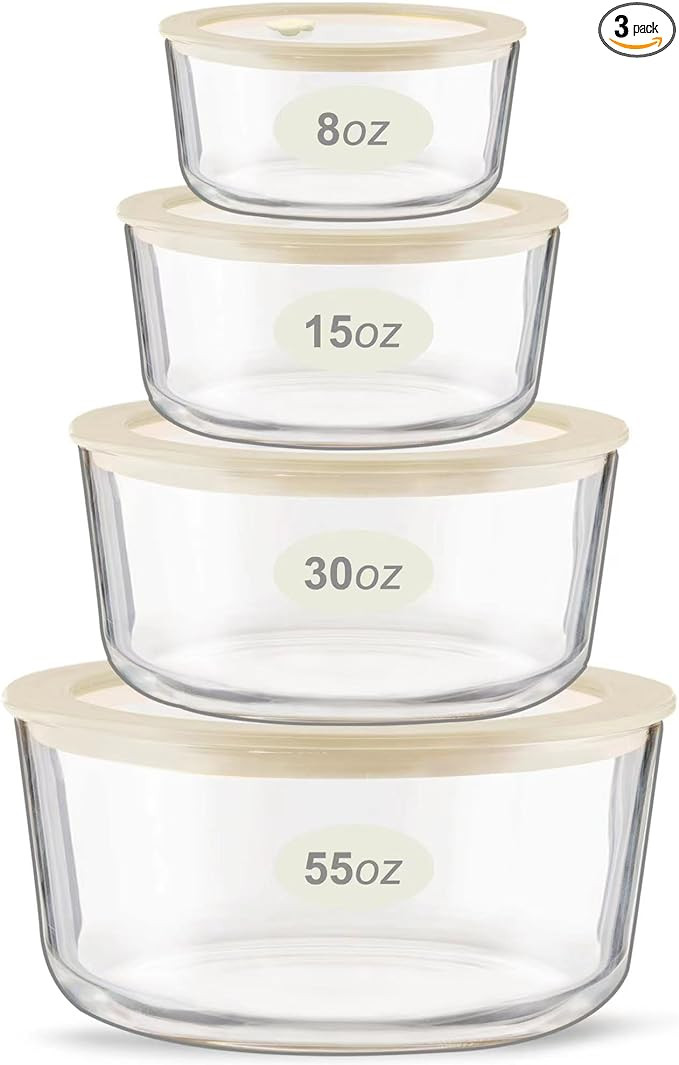Urban Green Glass Food Container Set with Glass Lid, 4 Pack, Meal Prep Containers with Silicone F... | Amazon (US)