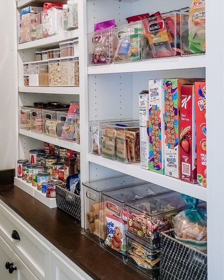 These clean pantry bins and drawers are perfect for grouping 'like' foods together, making it easier to answer that age-old question "what's for dinner?!"

Each pantry has its own unique needs for the family it serves so getting this one set up perfectly was our goal. We've got meal prep and snacks and canned goods and breakfast and all the things ready for breakfast, lunch, and dinner - and every time in between!