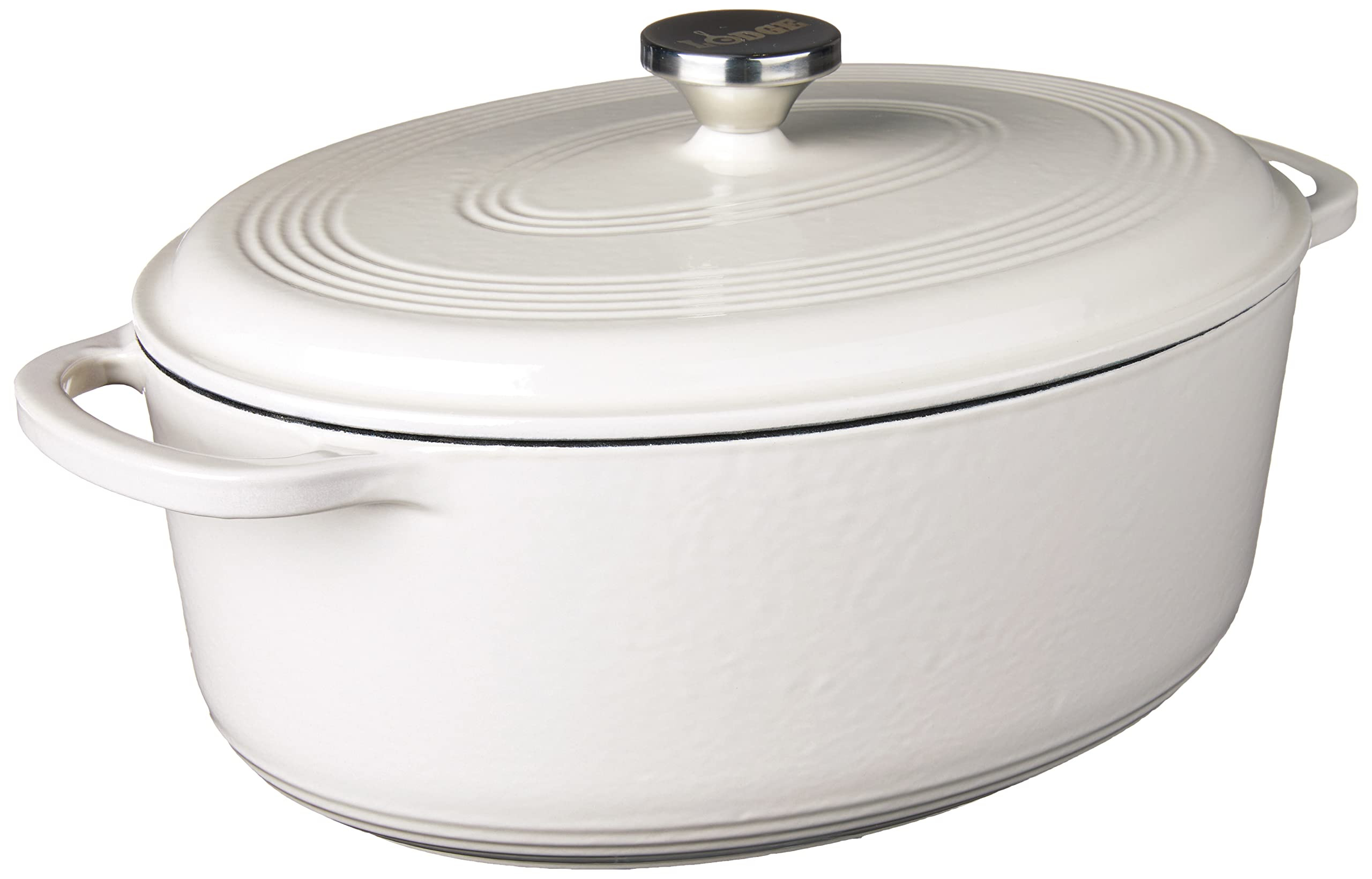 Lodge 7 Quart Enameled Cast Iron Oval Dutch Oven with Lid – Dual Handles – Oven Safe up to 50... | Amazon (US)