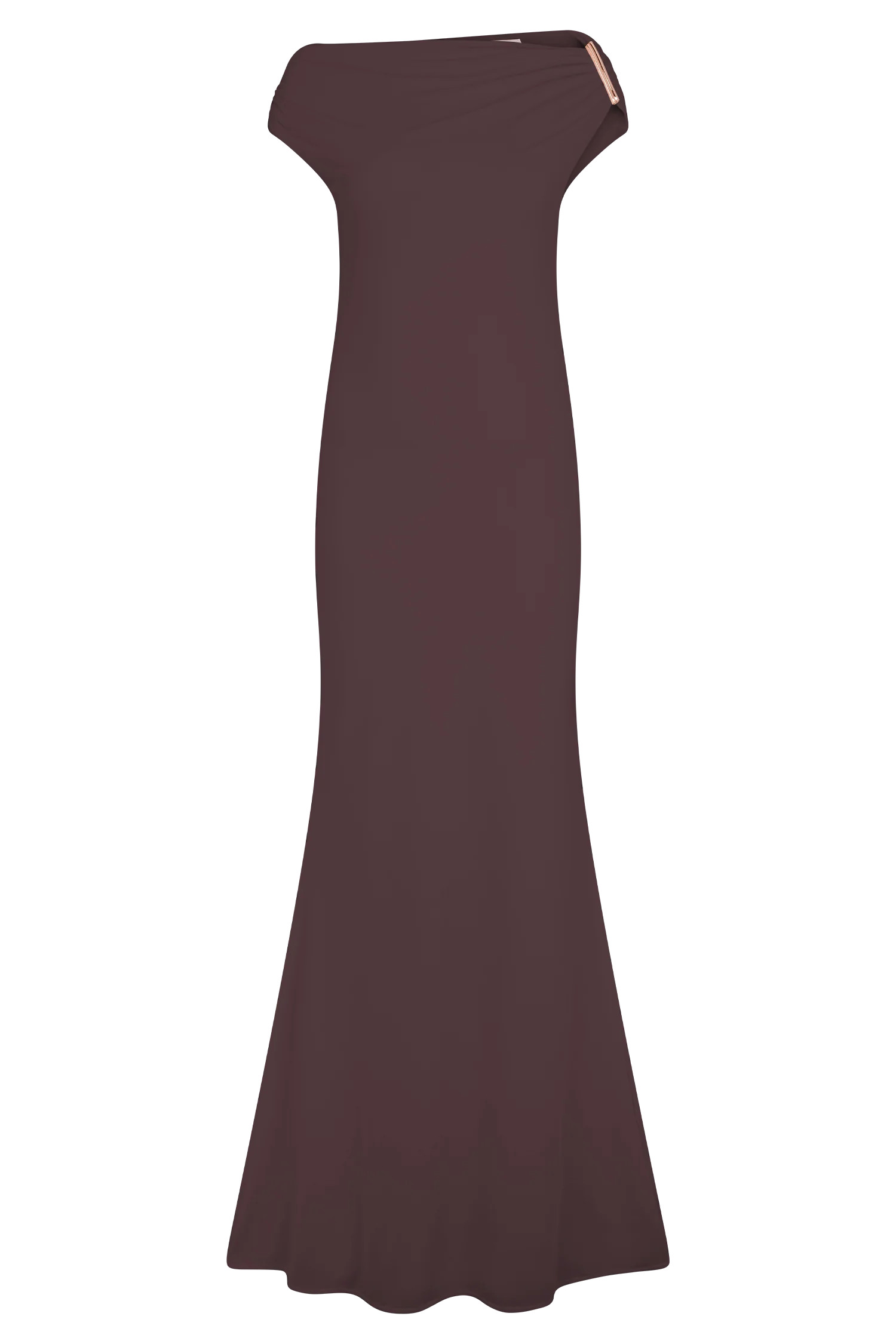 Kinsley Slinky Maxi Dress With Hardware - Chocolate | MESHKI US