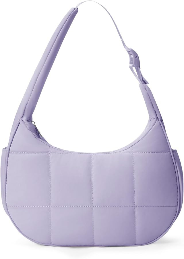 Small Puffer Crescent Shoulder Bag for Women Lightweight Water-Resistant Nylon Purse with Adjusta... | Amazon (US)