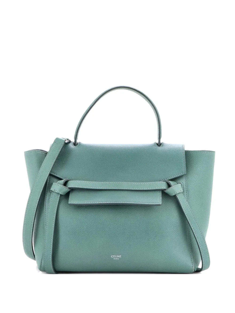 Celine Pre-Owned Belt Bag Textured Leather Micro satchel - Green | Farfetch Global